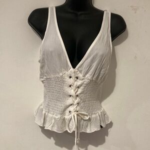 80’s Peasant Blouse with tie up front Strings. Excellent pre~loved condi…